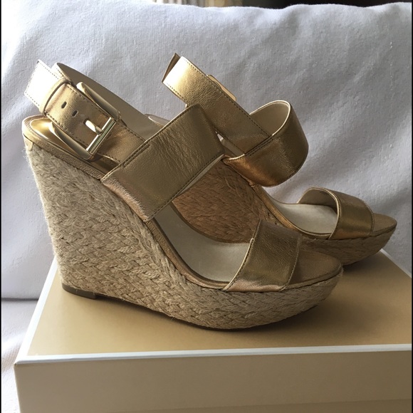 Michael Kors Poesy Wedge Espadrilles Sandal Size 7 1/2 M - Picture 9 of 13